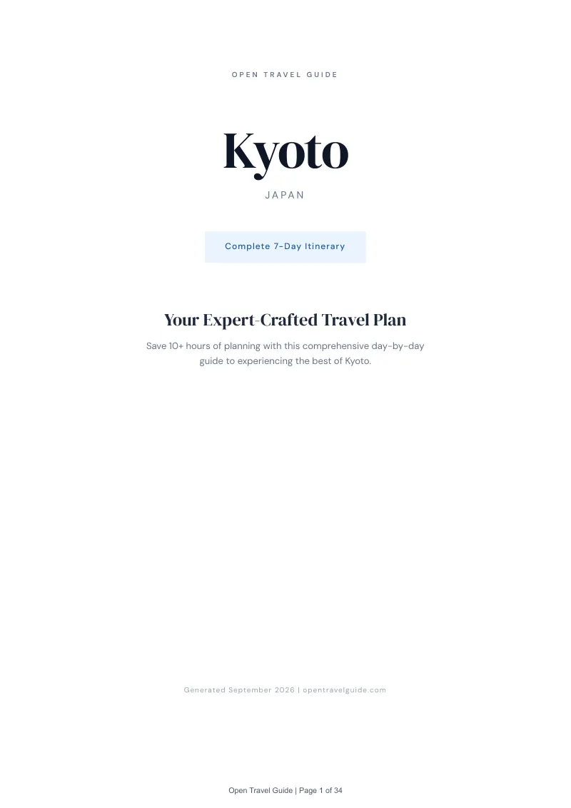 Kyoto Complete Travel Bundle: 7-day itinerary · Cover