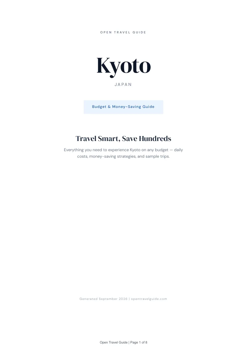 Kyoto Complete Travel Bundle: Budget guide · Cover