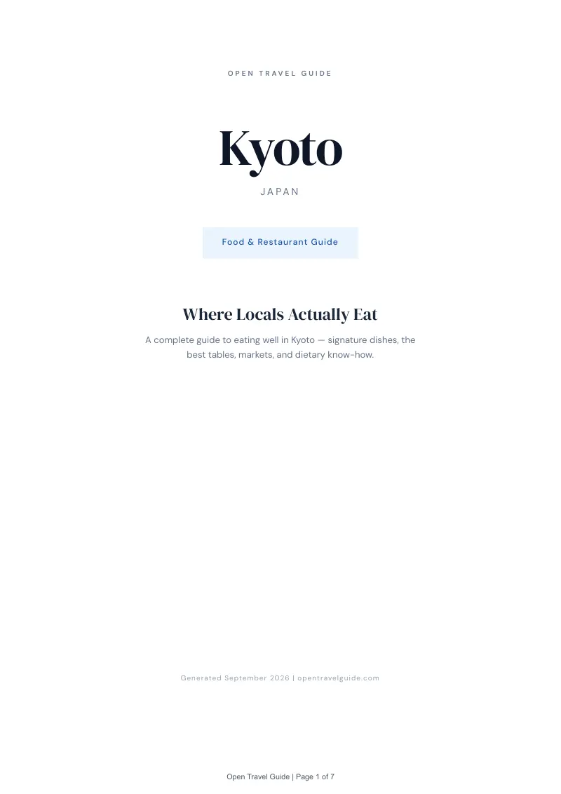 Kyoto Complete Travel Bundle: Food guide · Cover