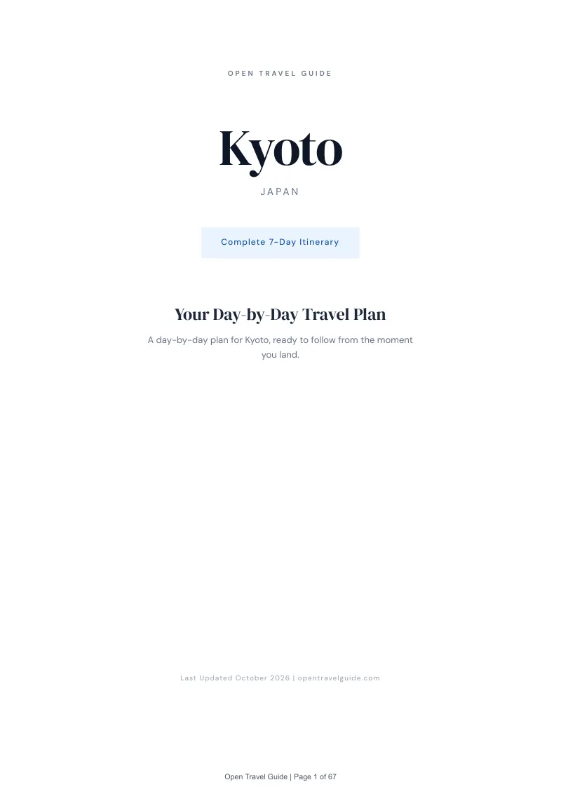 Kyoto 7-Day Itinerary: Cover