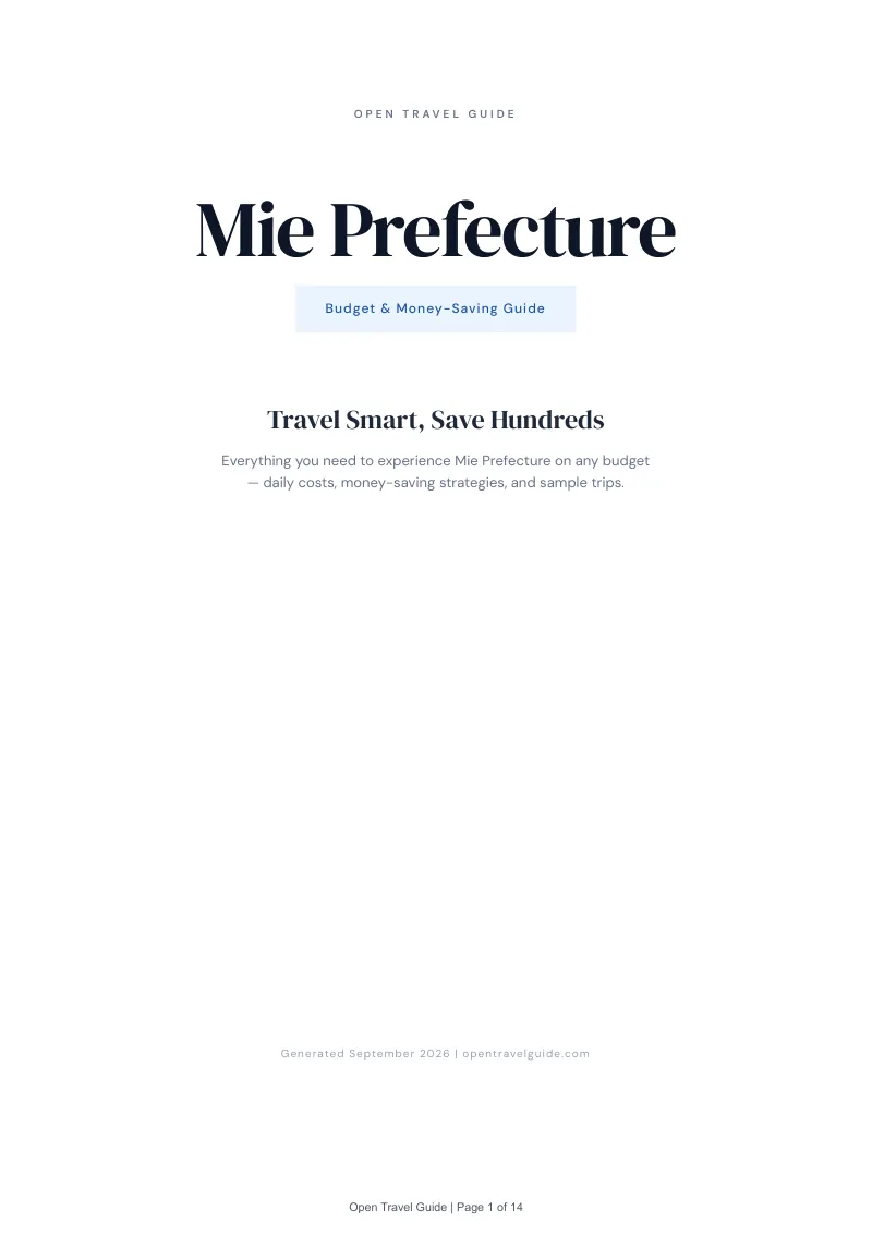 Mie Complete Travel Bundle: Budget guide · Cover