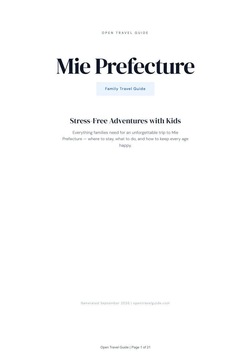 Mie Complete Travel Bundle: Family guide · Cover