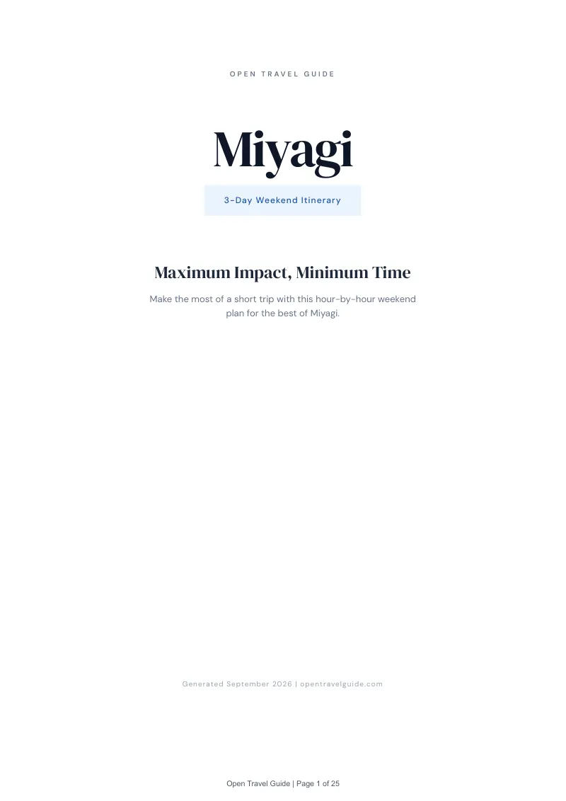 Miyagi Complete Travel Bundle: 3-day itinerary · Cover