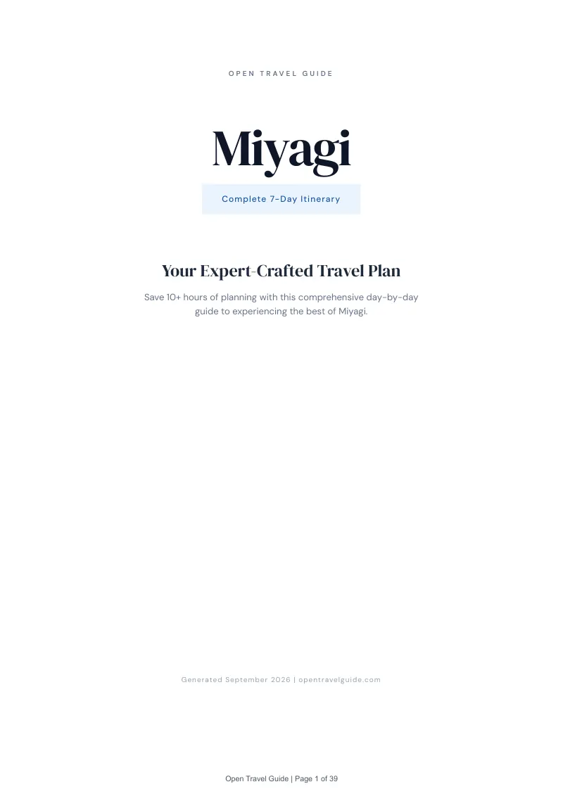 Miyagi Complete Travel Bundle: 7-day itinerary · Cover