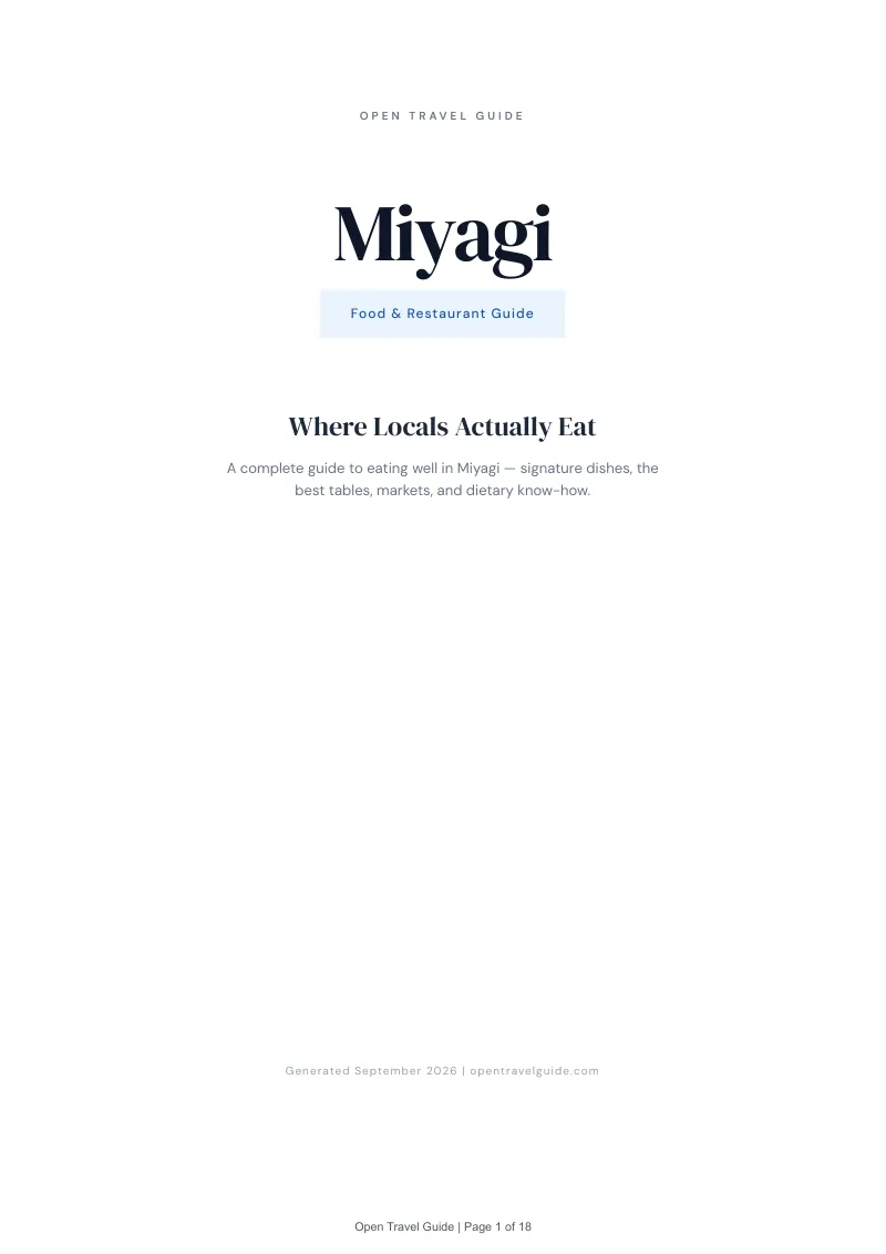 Miyagi Complete Travel Bundle: Food guide · Cover