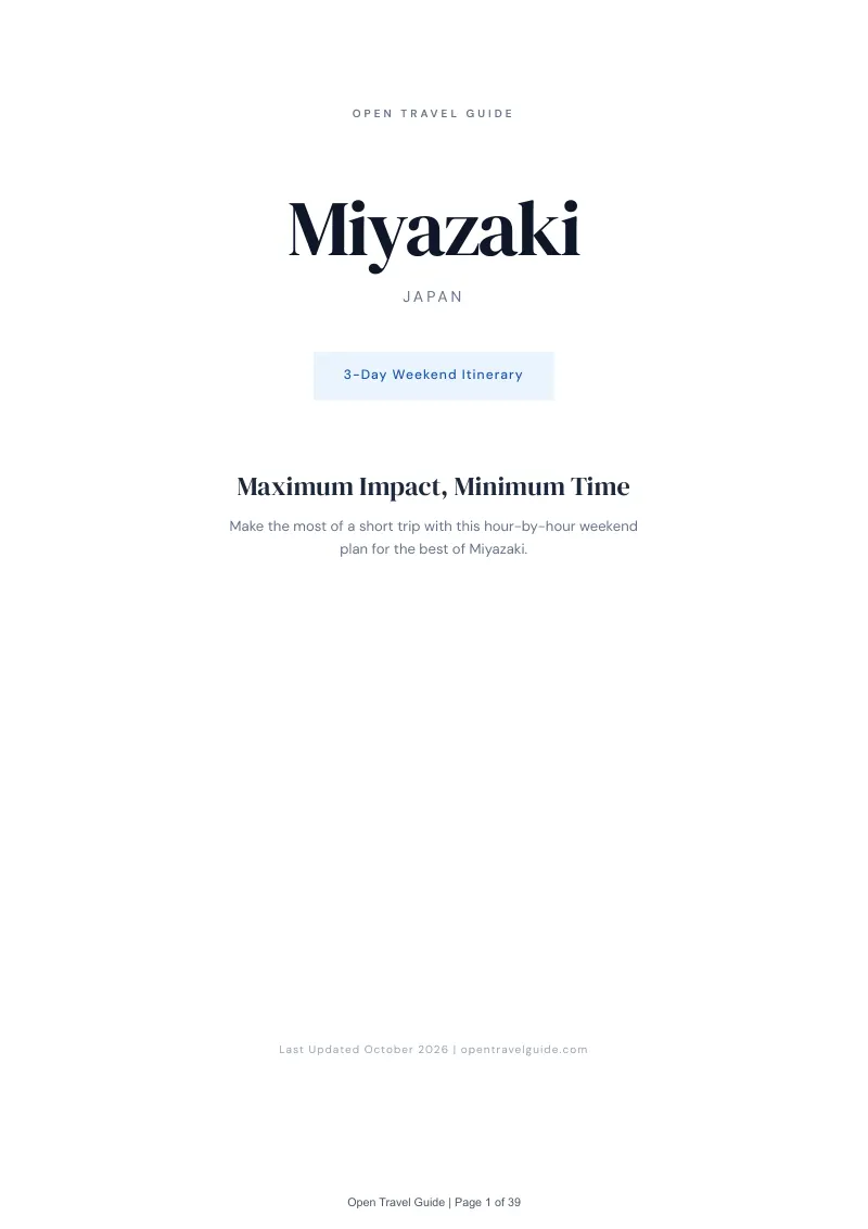 Miyazaki 3-Day Weekend Itinerary: Cover