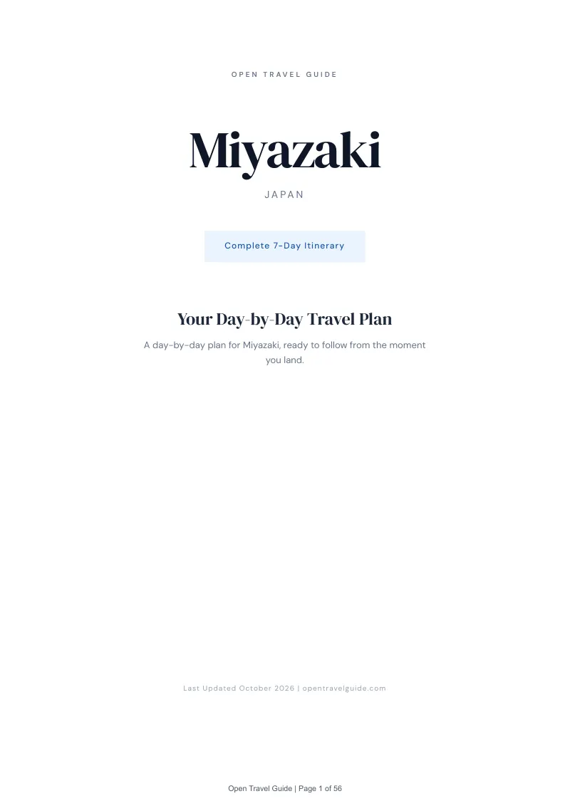Miyazaki 7-Day Itinerary: Cover