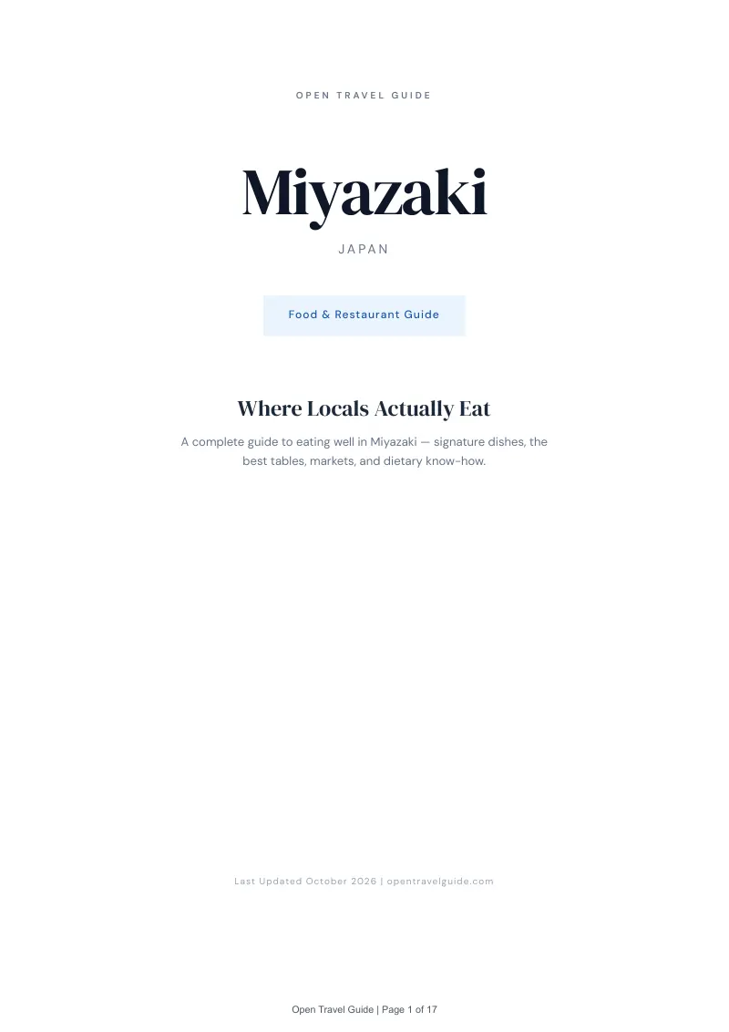 Miyazaki Food & Restaurant Guide: Cover