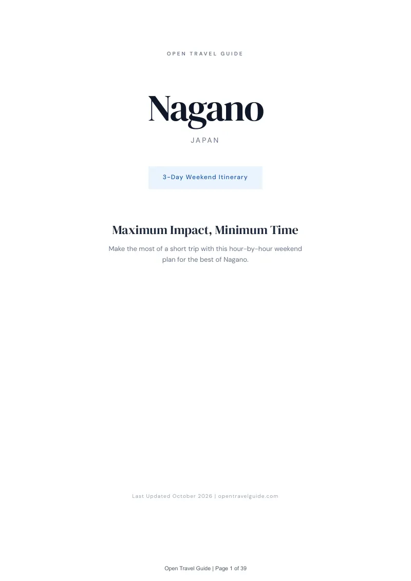 Nagano 3-Day Weekend Itinerary: Cover