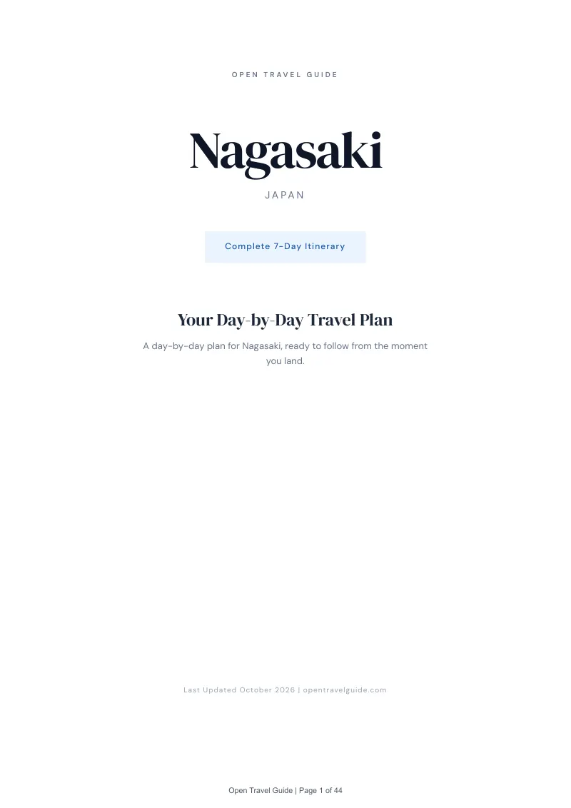 Nagasaki 7-Day Itinerary: Cover