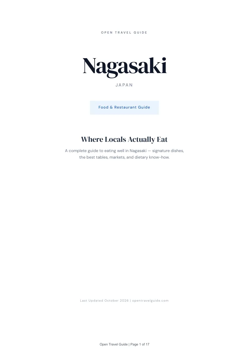 Nagasaki Food & Restaurant Guide: Cover