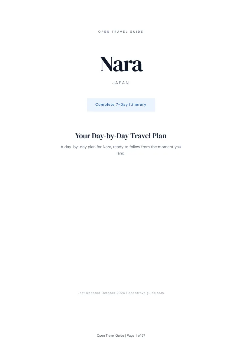 Nara 7-Day Itinerary: Cover