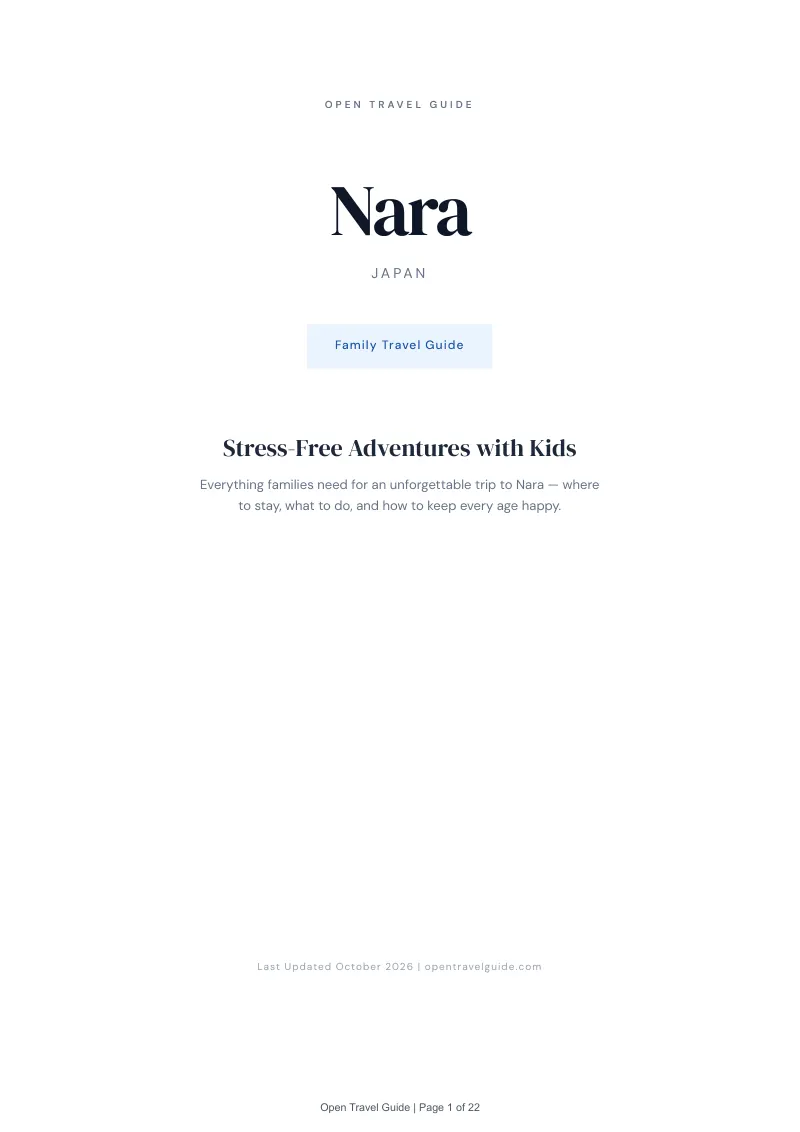 Nara Family Travel Guide: Cover