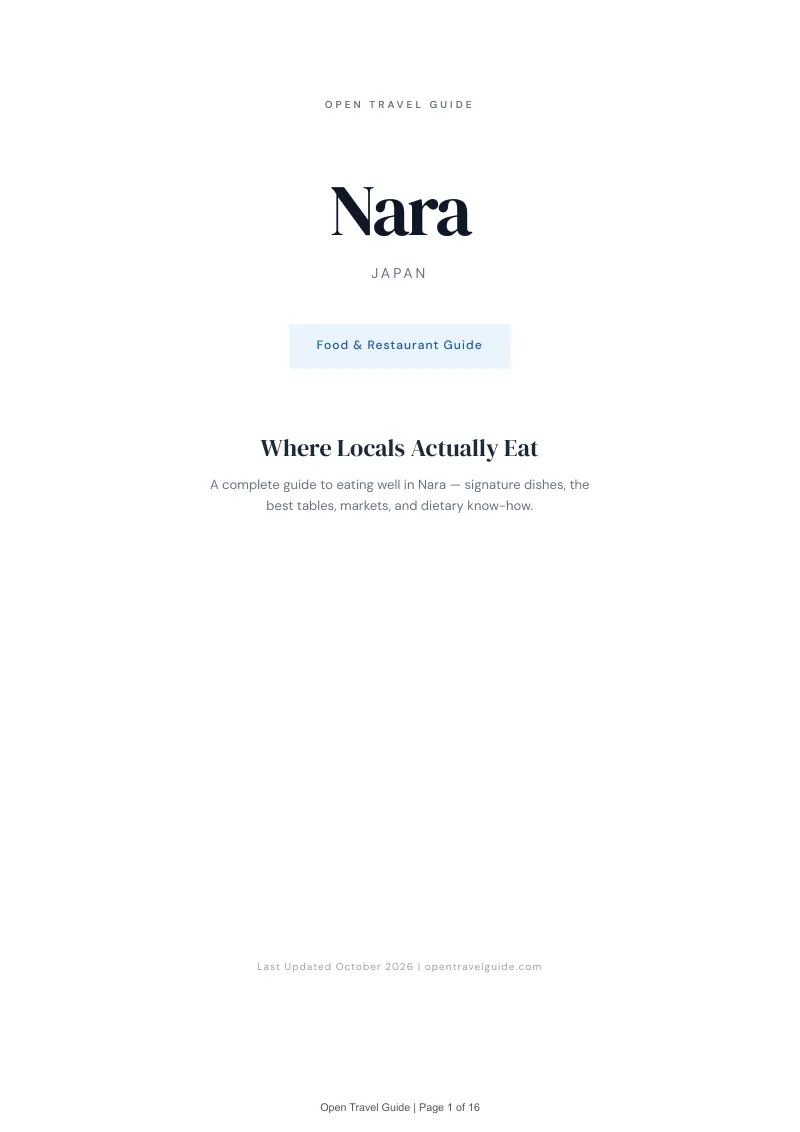 Nara Food & Restaurant Guide: Cover