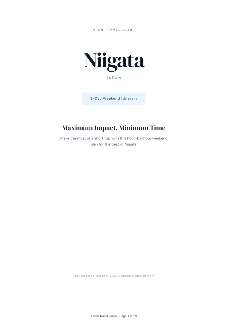 Niigata 3-Day Weekend Itinerary: Cover