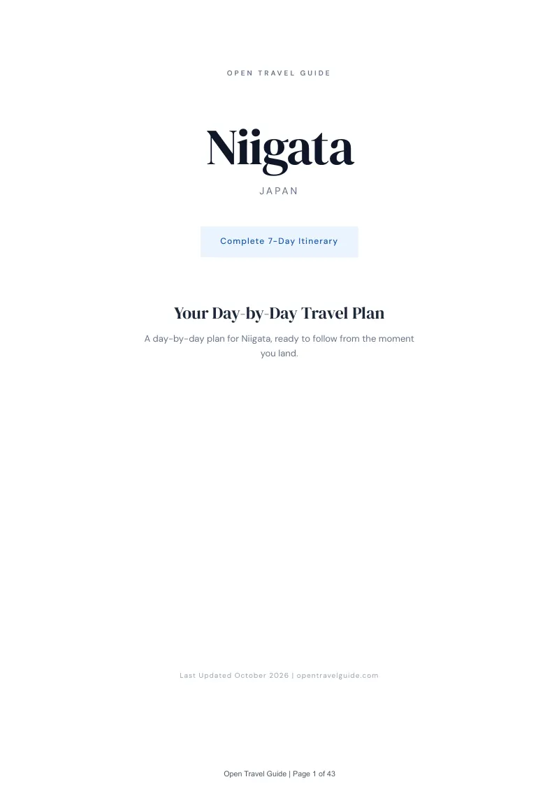 Niigata 7-Day Itinerary: Cover