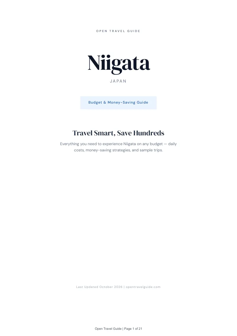 Niigata Budget & Money-Saving Guide: Cover