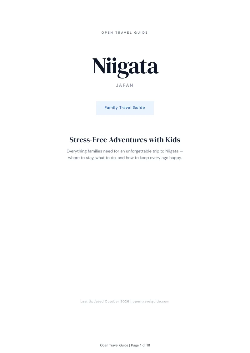 Niigata Family Travel Guide: Cover