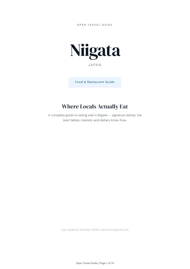 Niigata Food & Restaurant Guide: Cover