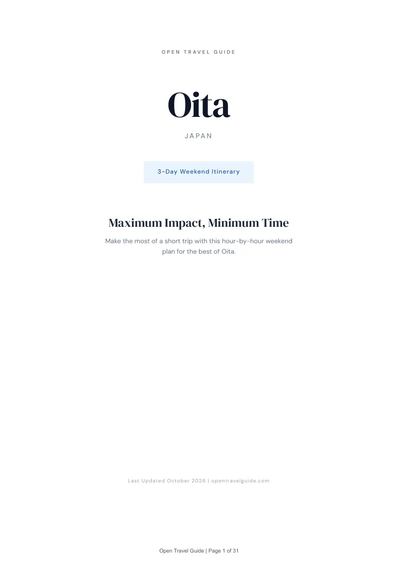 Oita 3-Day Weekend Itinerary: Cover