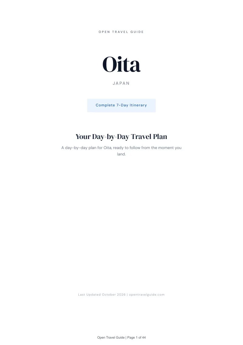 Oita 7-Day Itinerary: Cover