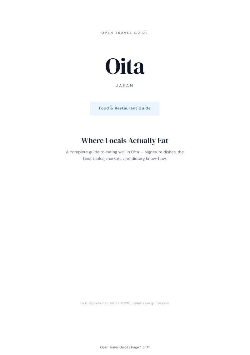 Oita Food & Restaurant Guide: Cover