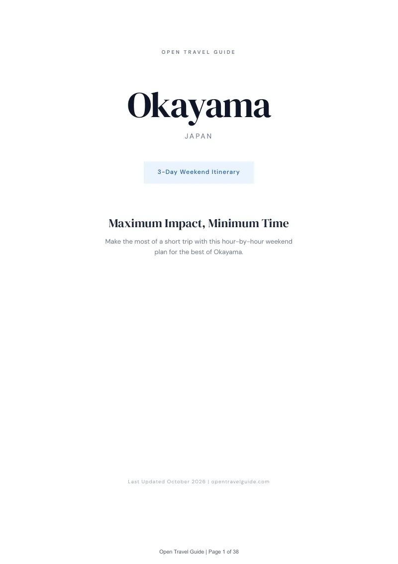 Okayama 3-Day Weekend Itinerary: Cover