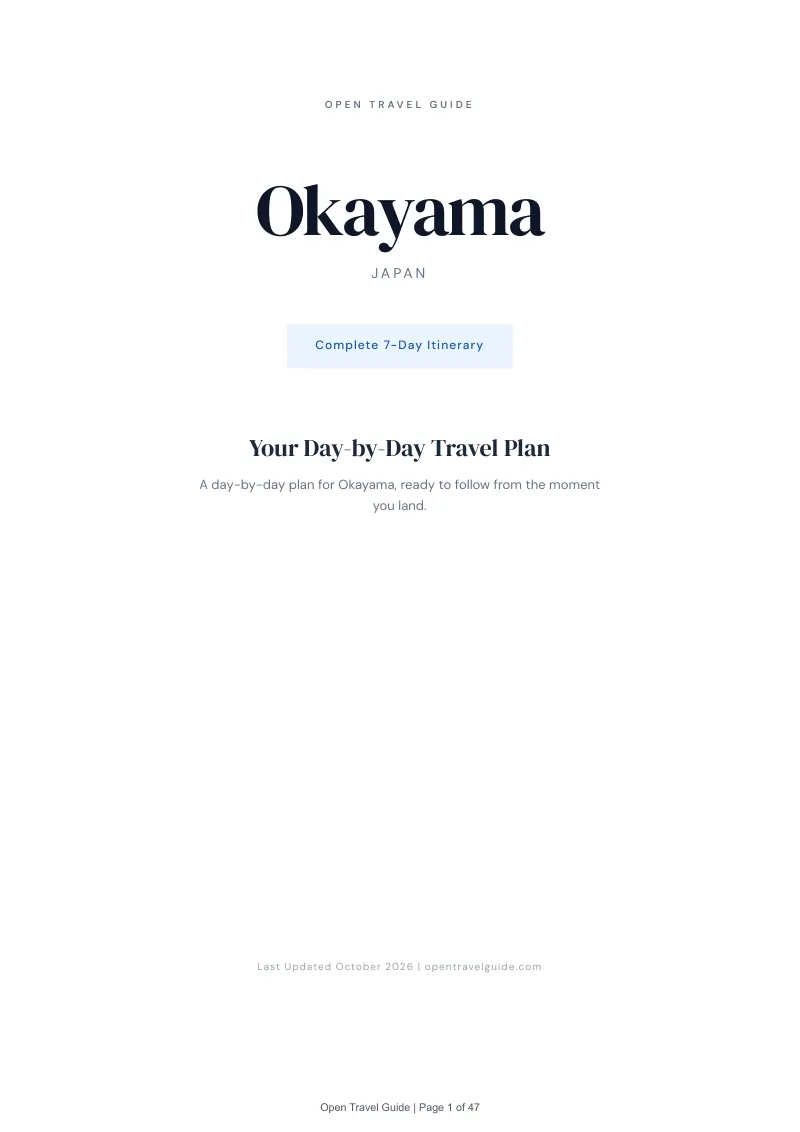 Okayama 7-Day Itinerary: Cover