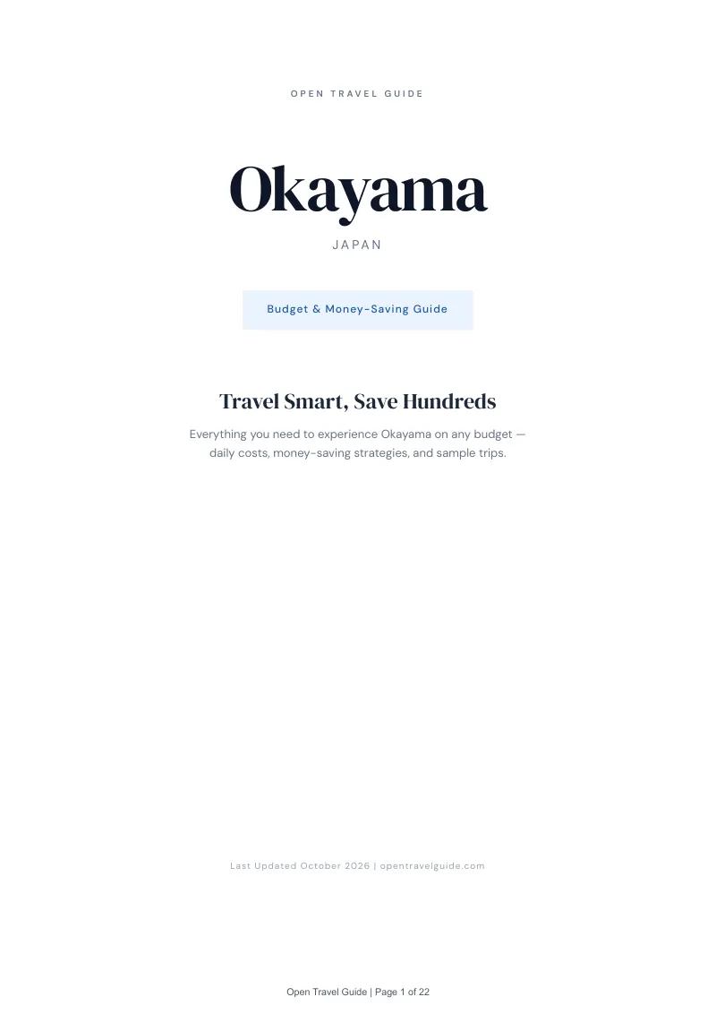 Okayama Budget & Money-Saving Guide: Cover