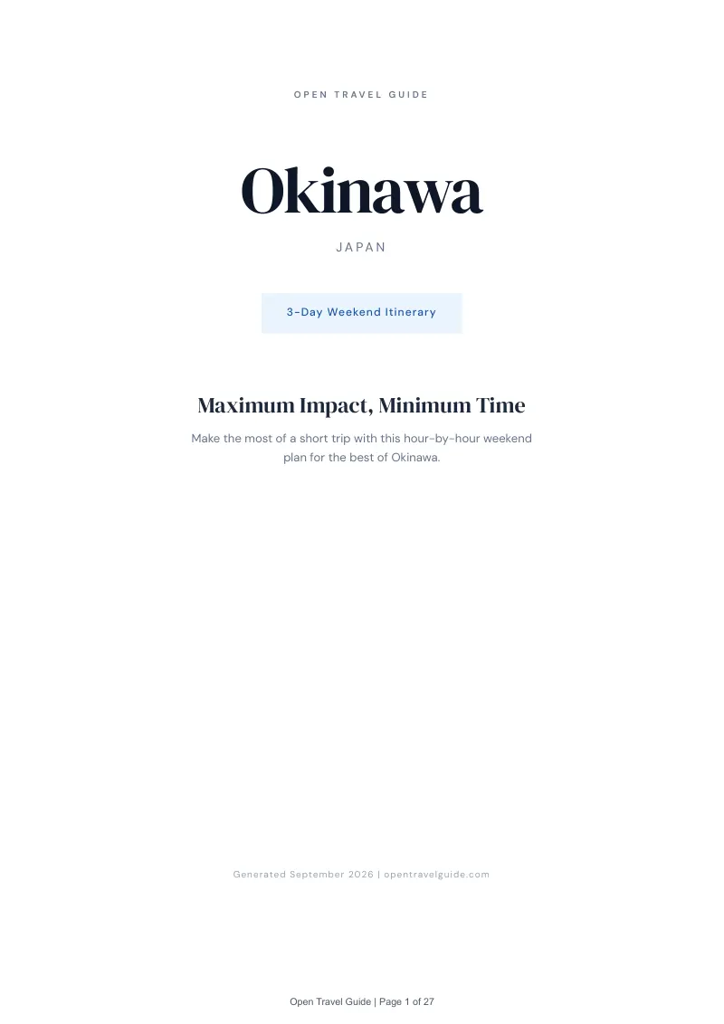 Okinawa Complete Travel Bundle: 3-day itinerary · Cover