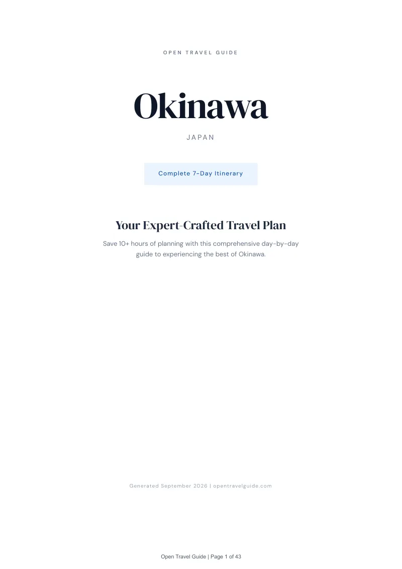 Okinawa Complete Travel Bundle: 7-day itinerary · Cover