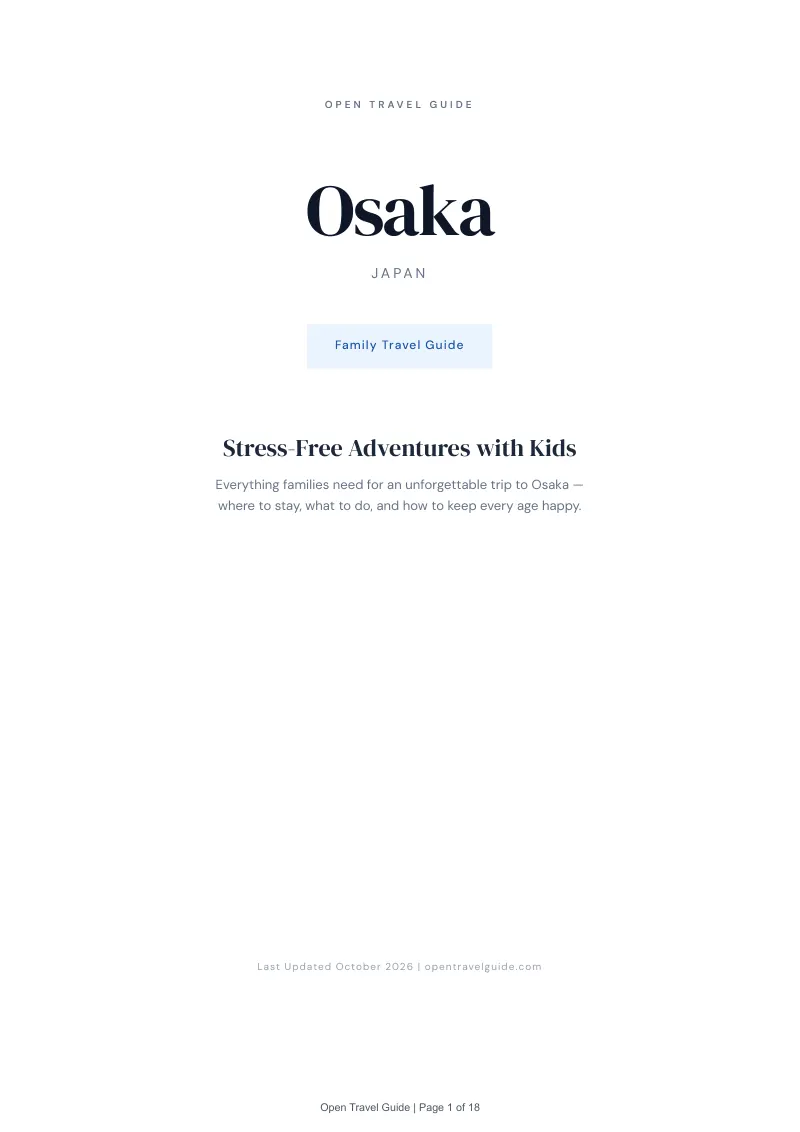 Osaka Family Travel Guide: Cover
