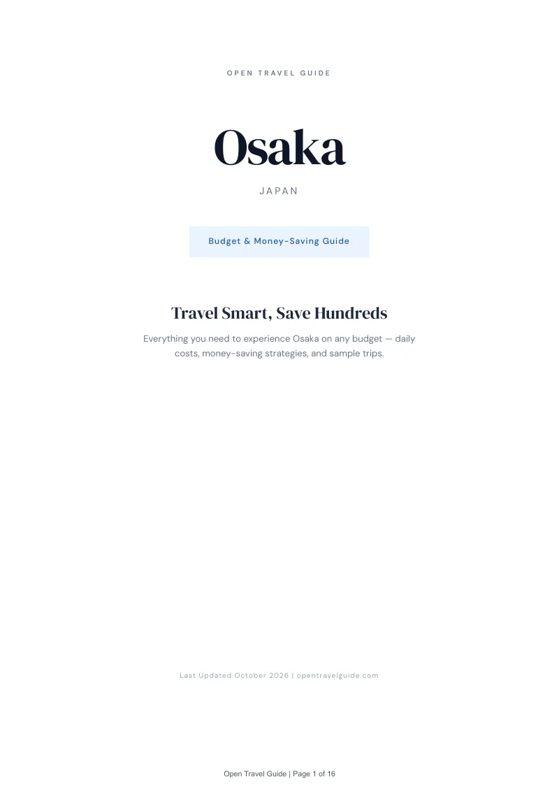 Osaka Budget & Money-Saving Guide: Cover