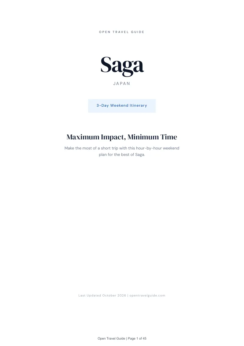 Saga 3-Day Weekend Itinerary: Cover