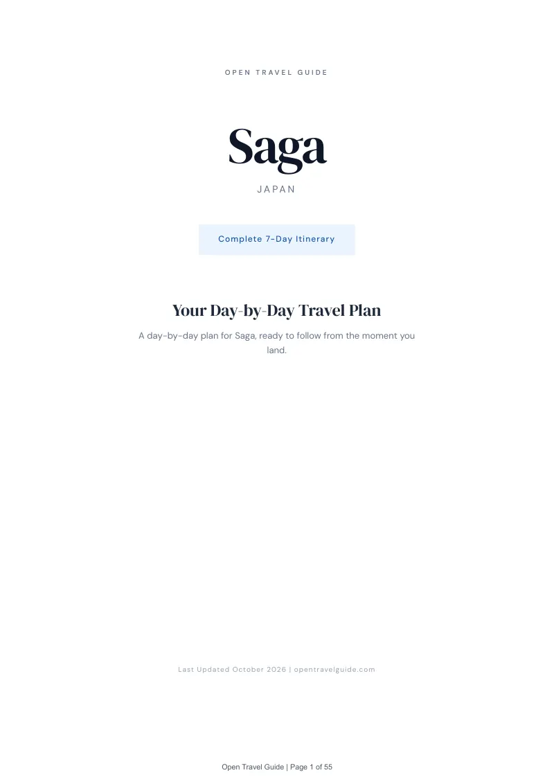 Saga 7-Day Itinerary: Cover