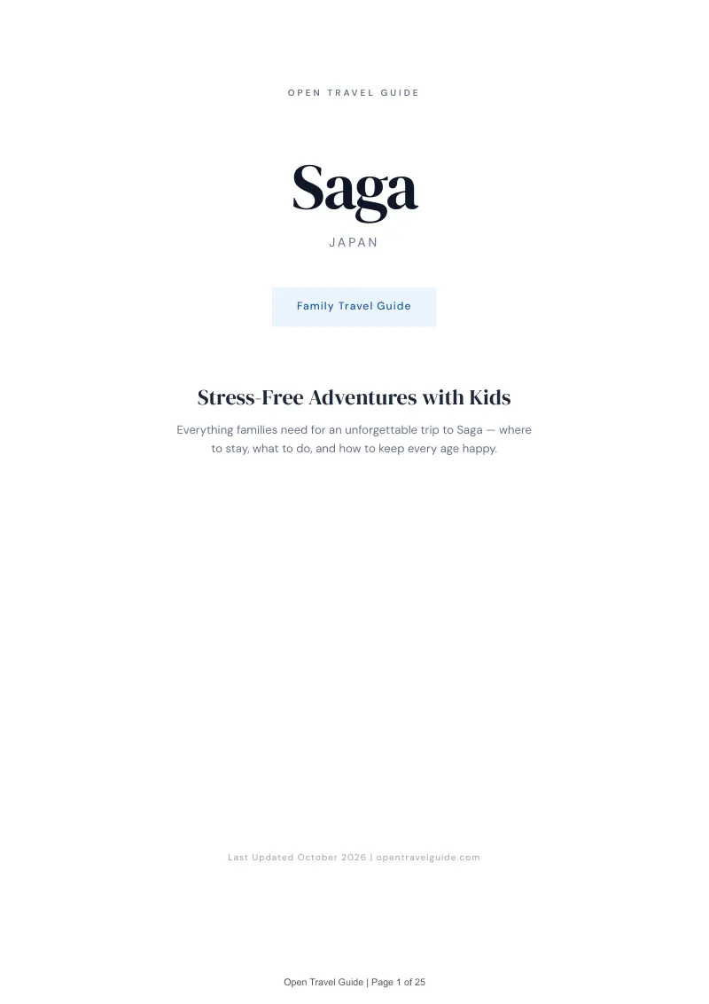 Saga Family Travel Guide: Cover