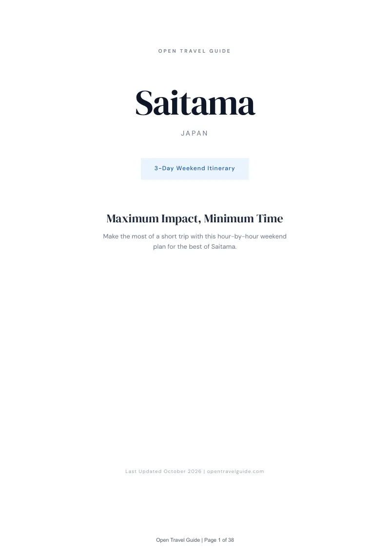 Saitama 3-Day Weekend Itinerary: Cover