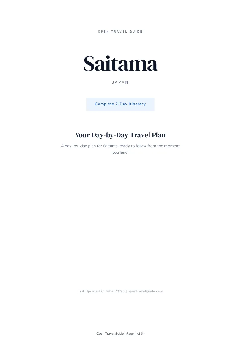 Saitama 7-Day Itinerary: Cover