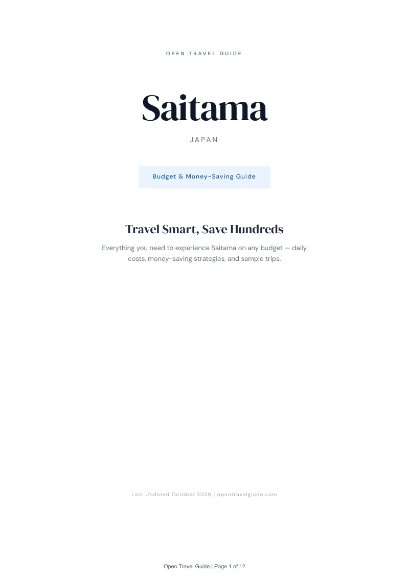 Saitama Budget & Money-Saving Guide: Cover