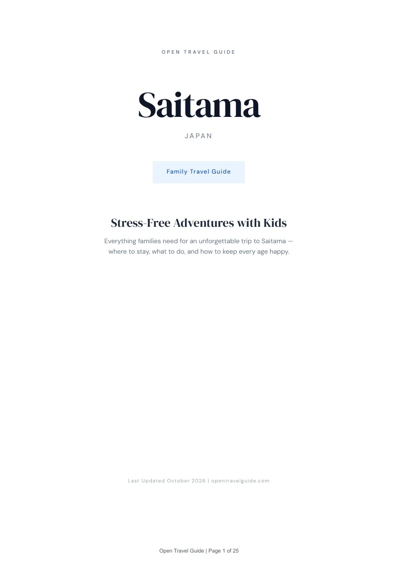 Saitama Family Travel Guide: Cover