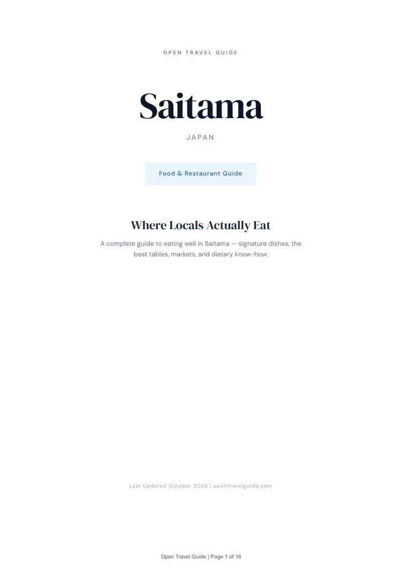 Saitama Food & Restaurant Guide: Cover
