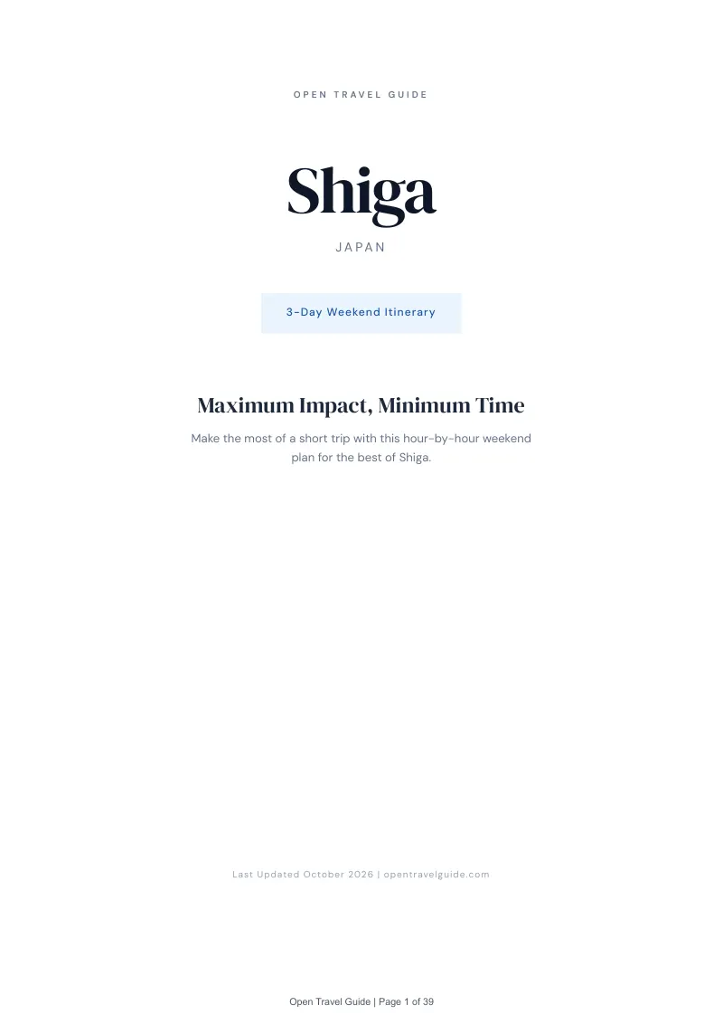 Shiga 3-Day Weekend Itinerary: Cover