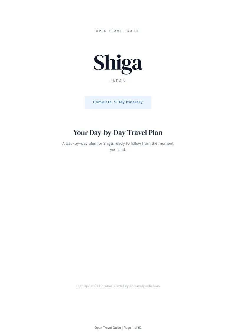 Shiga 7-Day Itinerary: Cover