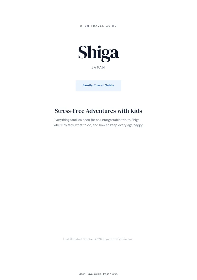 Shiga Family Travel Guide: Cover