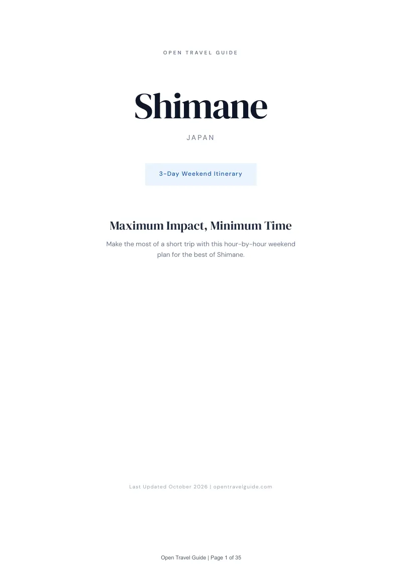Shimane 3-Day Weekend Itinerary: Cover