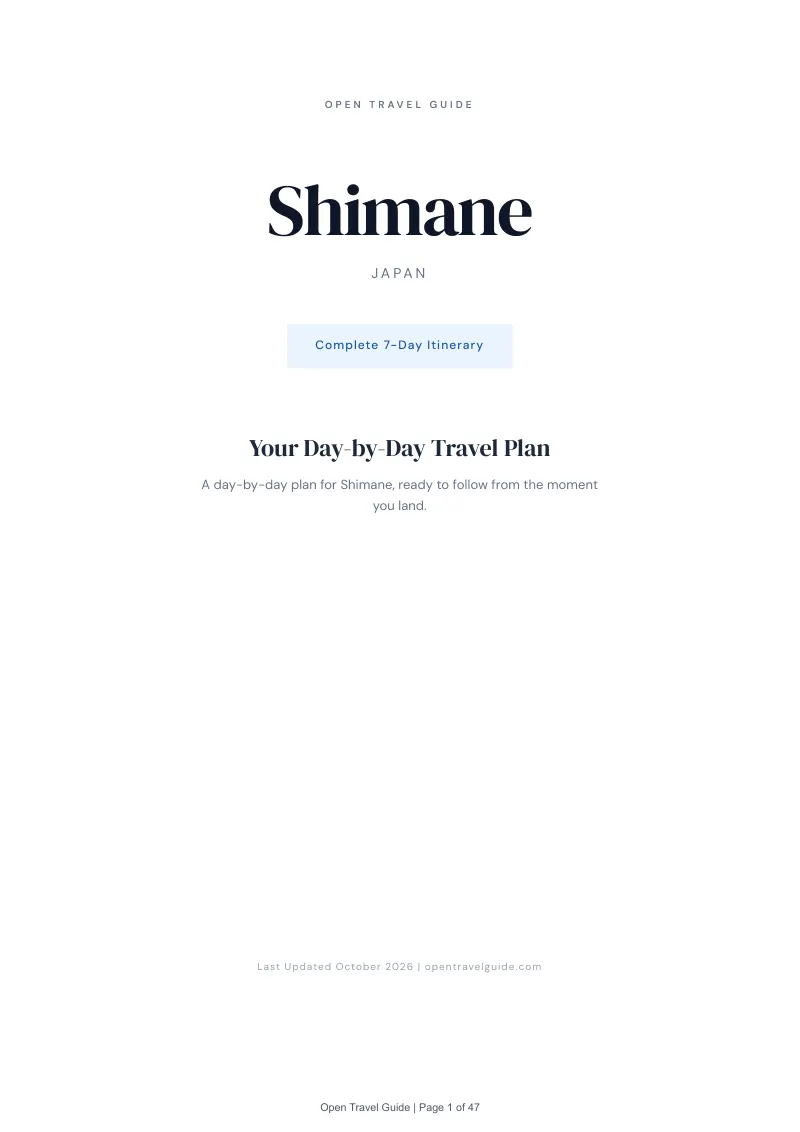 Shimane 7-Day Itinerary: Cover