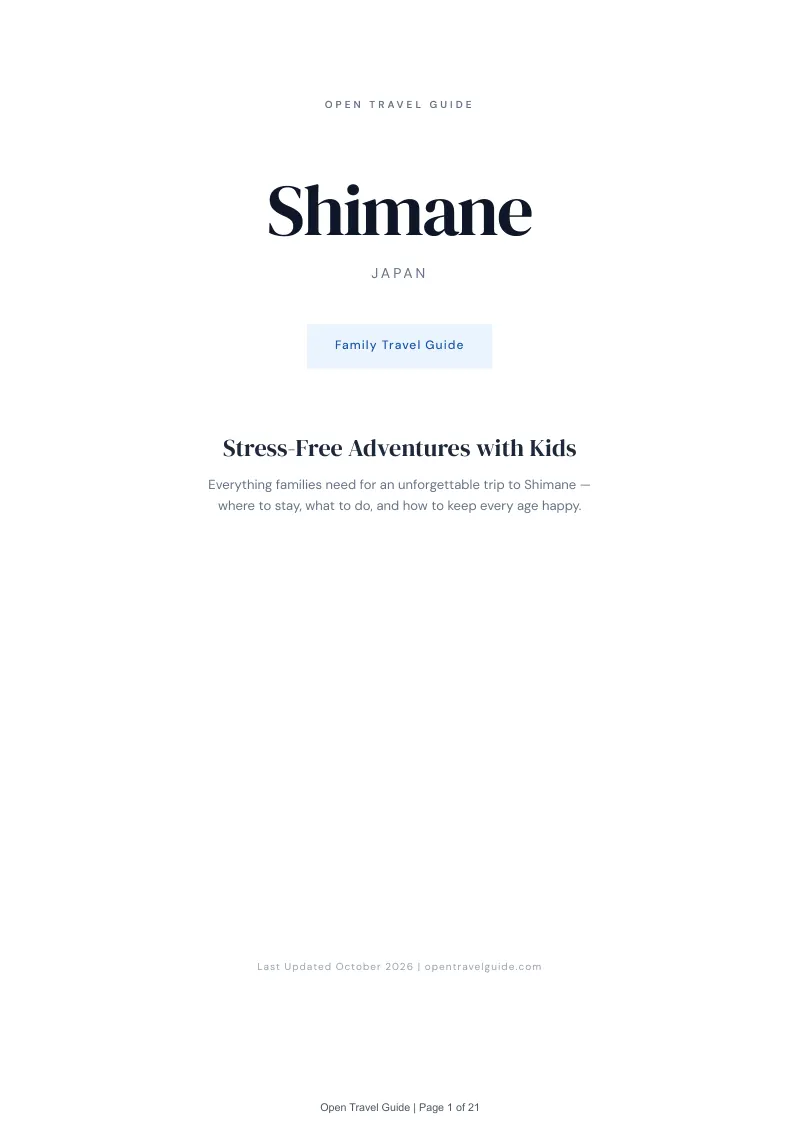 Shimane Family Travel Guide: Cover