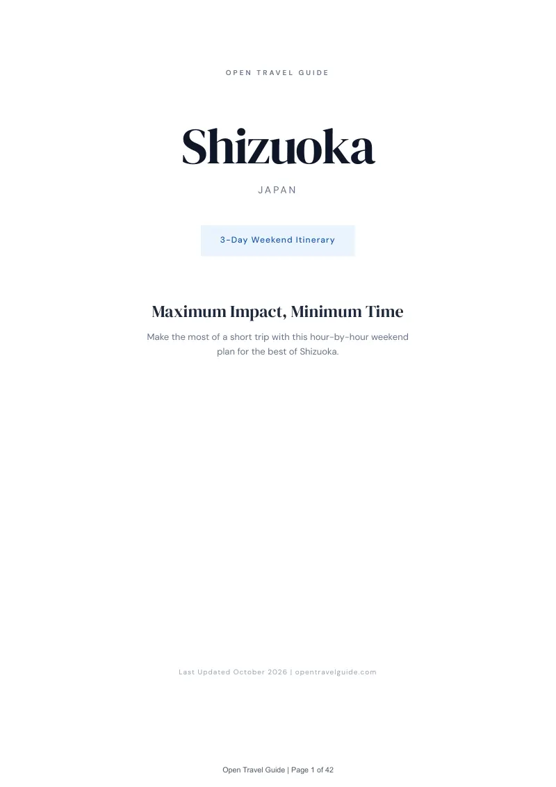 Shizuoka 3-Day Weekend Itinerary: Cover