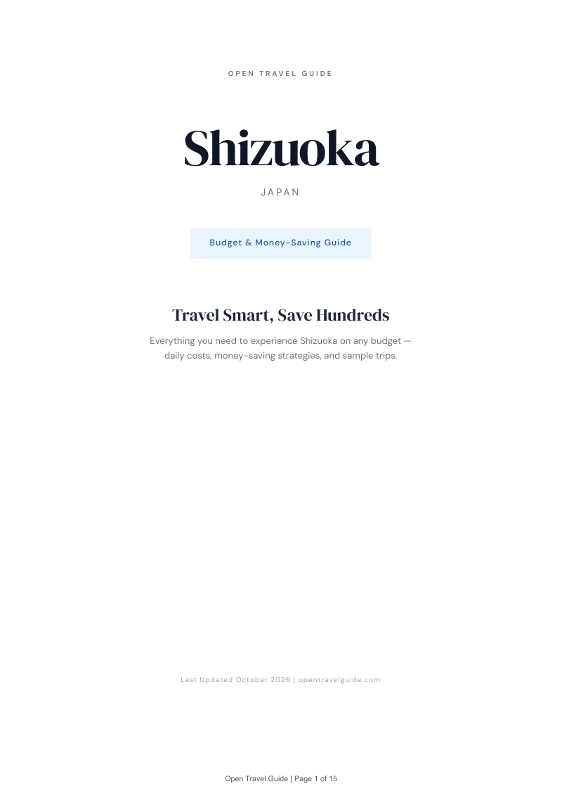 Shizuoka Budget & Money-Saving Guide: Cover