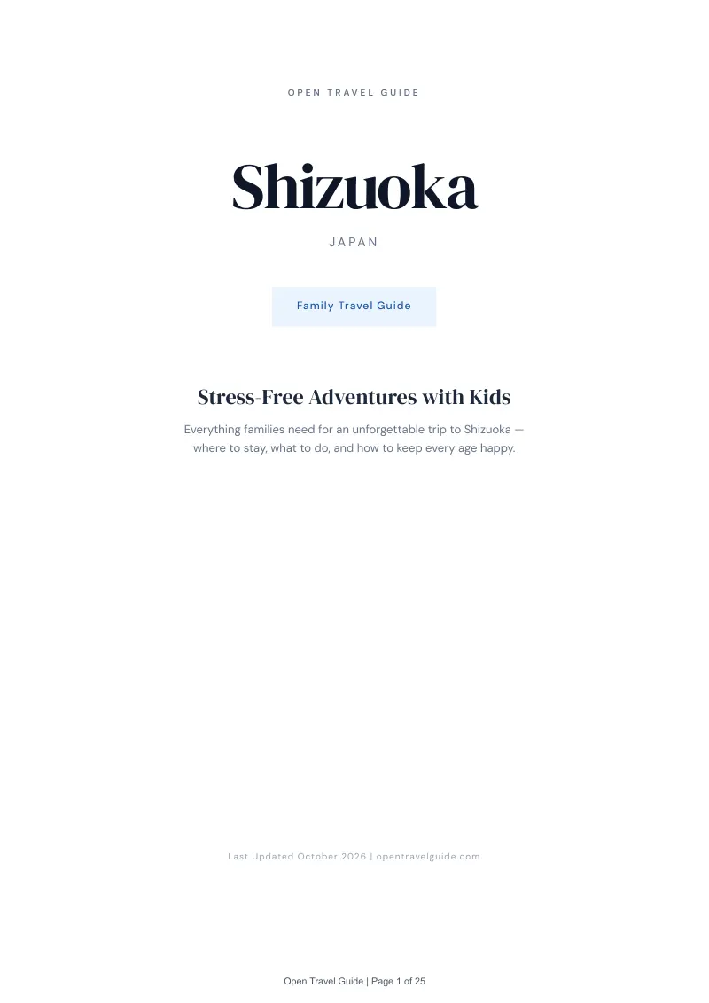 Shizuoka Family Travel Guide: Cover